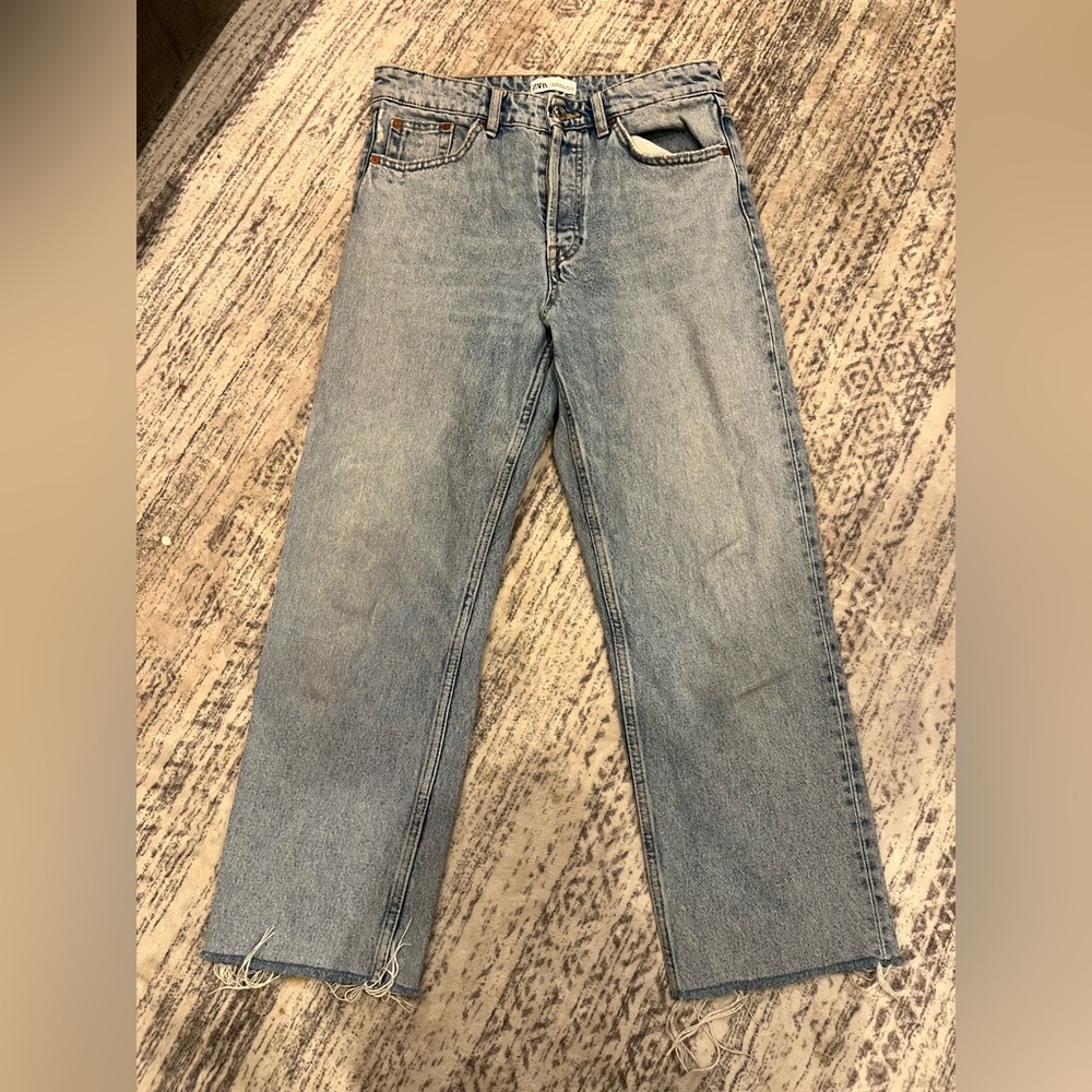 Zara Light Blue Straight Jeans
